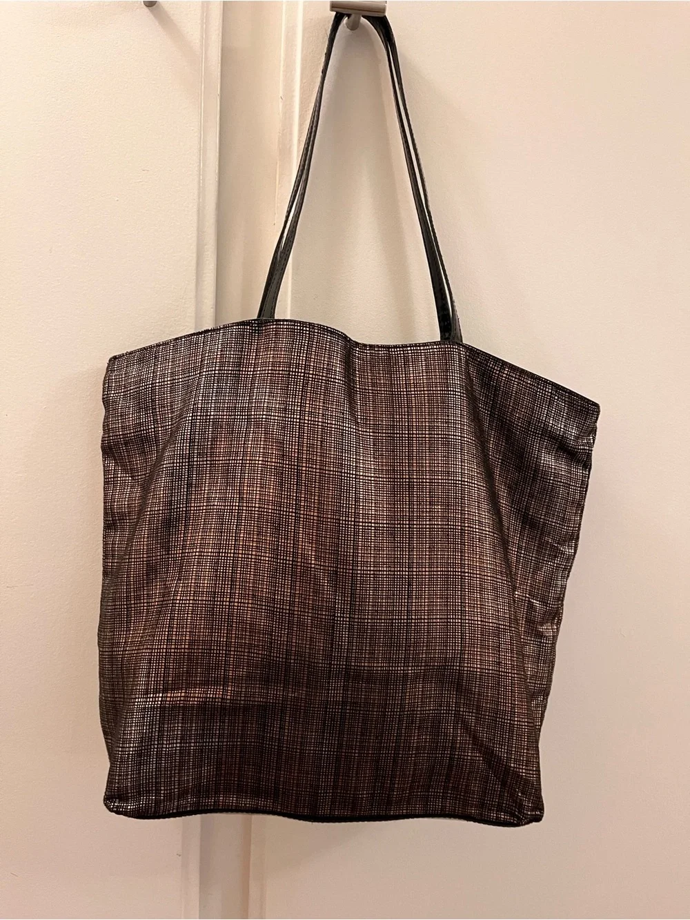 Saks Fifth Avenue Bronze & Black Metallic Tote